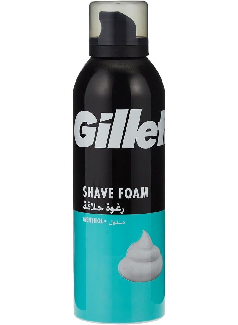 Gillette Menthol Shaving Foam 200ml (Pack of 6) - Image 2